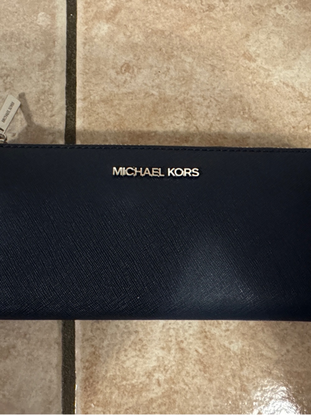 Michael Kors Navy Saffiano Zip-Around Wallet